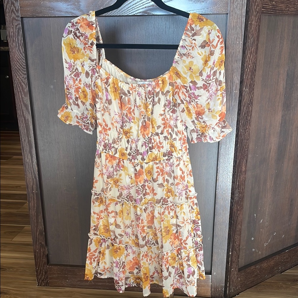Jun & Ivy Floral Puff Sleeve Dress